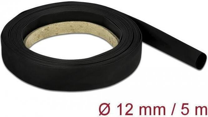 Delock 18939 Krimpkous zwart, 5 m x 12 mm