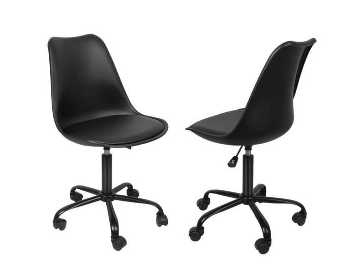 Chaise de bureau pivotante Shenglimeii - Lot de 2 - Surface pp durable - Noir