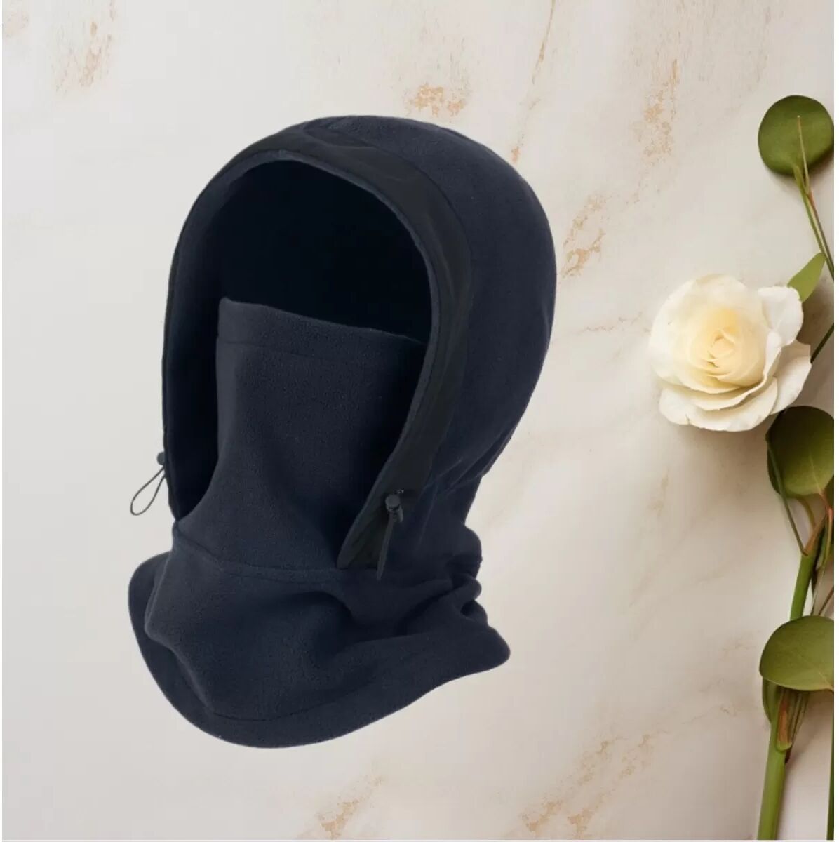 INF Zweifarbige Fleece Outdoor Fahrrad Gesichtsmaske - Winddichte & Warme Sturmhaube Navy blau