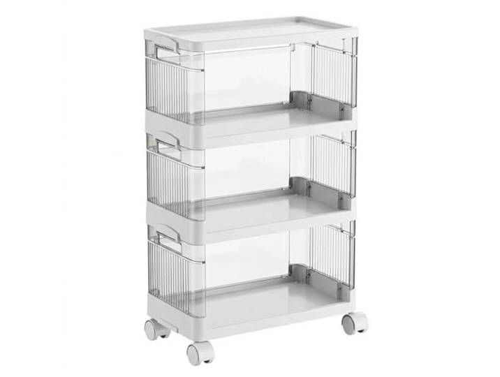 Kx9Lb8d Rollwagen Mehrstufiger rollender Aufbewahrungswagen, beweglicher Snack- und Spielzeug-Organizer, Regal, mobil(Klein)