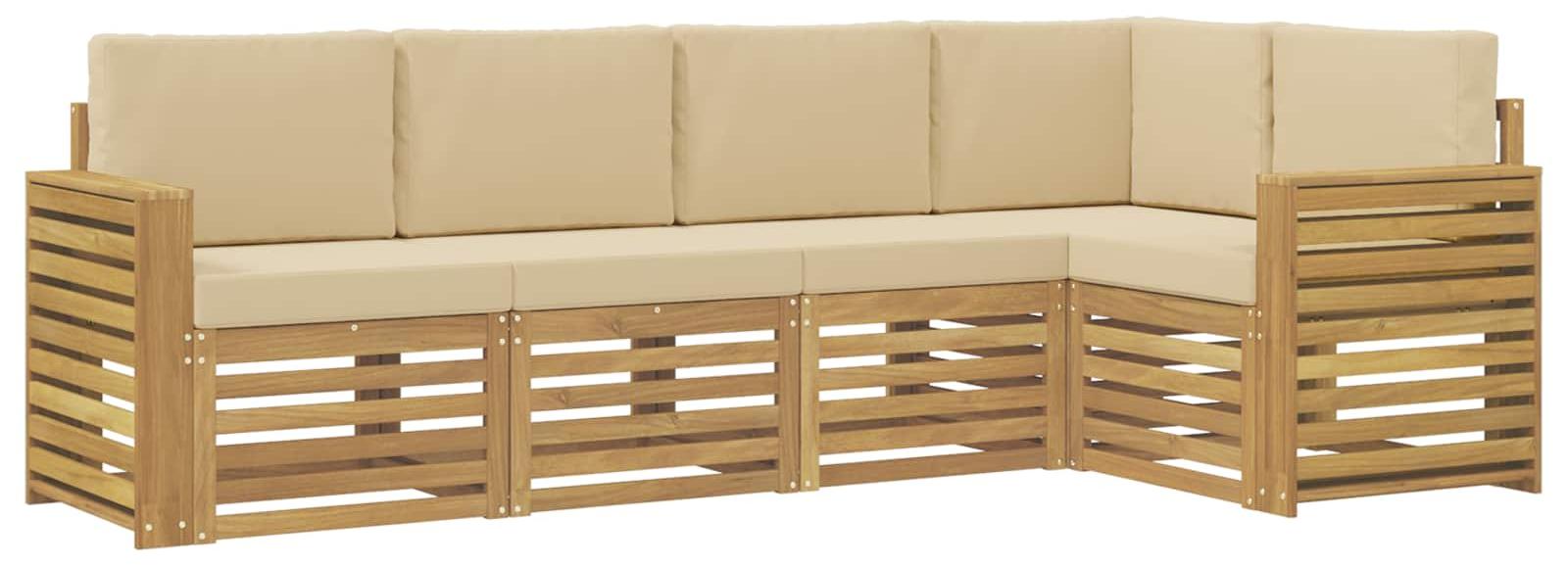 Garnitur aus 5 Gartenmöbeln, bestehend aus Sofas, in Beige und aus Polyester