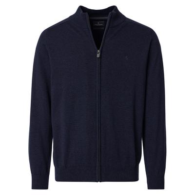 Strickjacke CASAMODA "CASAMODA Strickjacke uni", Herren, Gr. 5XL, nachtblau, 100% Baumwolle, Strickjacken Strickjacke