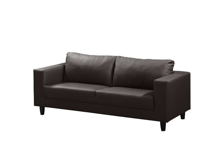 Sofa Bexwell I 3-Sitzer Braun/Dunkelbraun Kunstleder Madara 180 x 78 x 75cm Modern