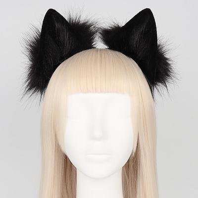 flauschiges Fuchsohren Stirnband handgemachtes Cos-Kostüm mit realistischen Merkmalen Cosplay Kawaii Requisiten Karneval Kopf Accessoires