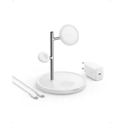 Anker MagGo 15W 3in1 USB-C Magnetisches Wireless Ladegerät, weiß
