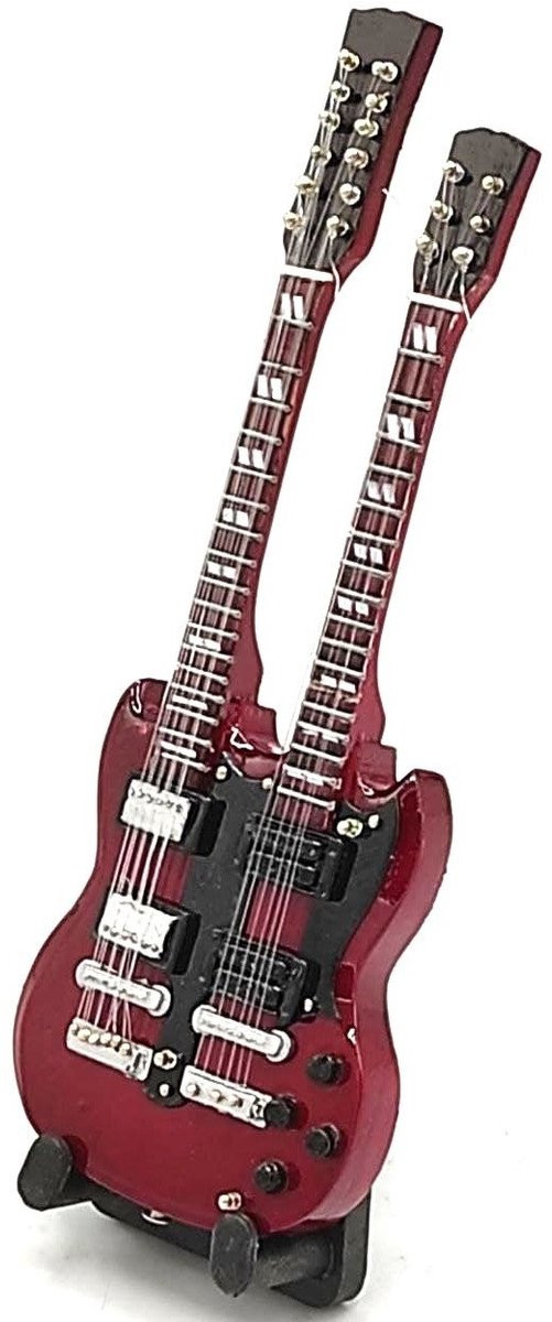 Baby miniatuur replica Gibson SG double neck gitaar Jimmy Page Led Zeppelin