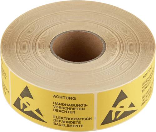 Wolfgang Warmbier ESD-Warnschild 1000 St. Gelb, Schwarz (L x B) 75mm x 36mm 2850.3675.D selbstklebend