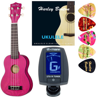Harley Benton UK-12 Stain Ash Purple Bundle Purple Stain Satin