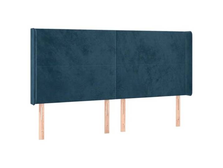 Makastle Bettkopfteil mit Ohren Dunkelblau Samt 203x16x118 Höhenverstellbar