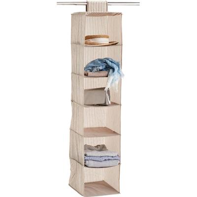 Allzweckkorb ZELLER PRESENT "Stripes", beige (natur), Maße(B/T/H):(30/30/129), Polypropylen, Aufbewahrungsboxen, Allzweckkorb, 6 Fächer, Vlies, beige