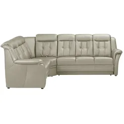 Polstermöbel Oelsa Komfort-Ecksofa aus Leder  Andorra , grau , Maße (cm): B: 272 H: 99 T: 238.0