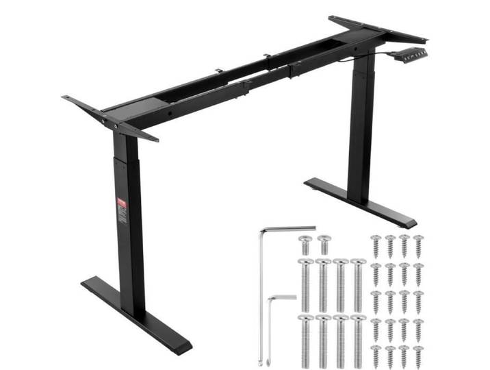 Cadre de Bureau Debout-VEVOR-Hauteur Réglable 70-117 cm-Longueur 110-178 cm-pour Maison Bureau Cadre Uniquement-Noir