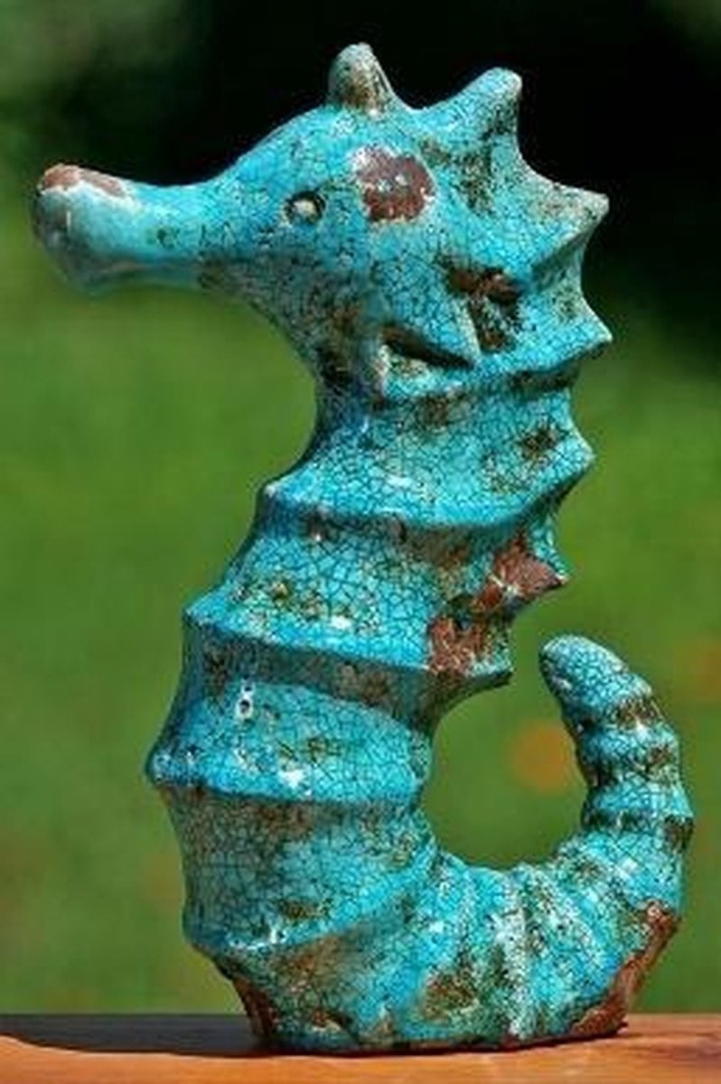 Boltze Zeepaard Turquoise Terracotta Tafeldecoratie voor Volwassenen