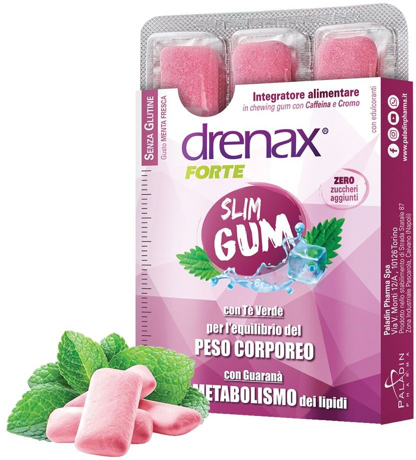 PALADIN PHARMA SpA Paladin Pharma, Drenax Forte Slim Gum, 9 Chewing Gum
