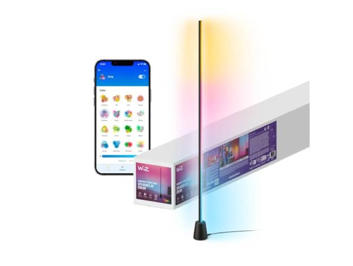 WiZ Lampadaire Gradient\, Affichage multicolore RGBIC\, Installation facile et design élégant\, Connexion Wi-Fi\, Contrôle par l'application ou par la voix\, Compatible Google Home\, Alexa et HomeKit