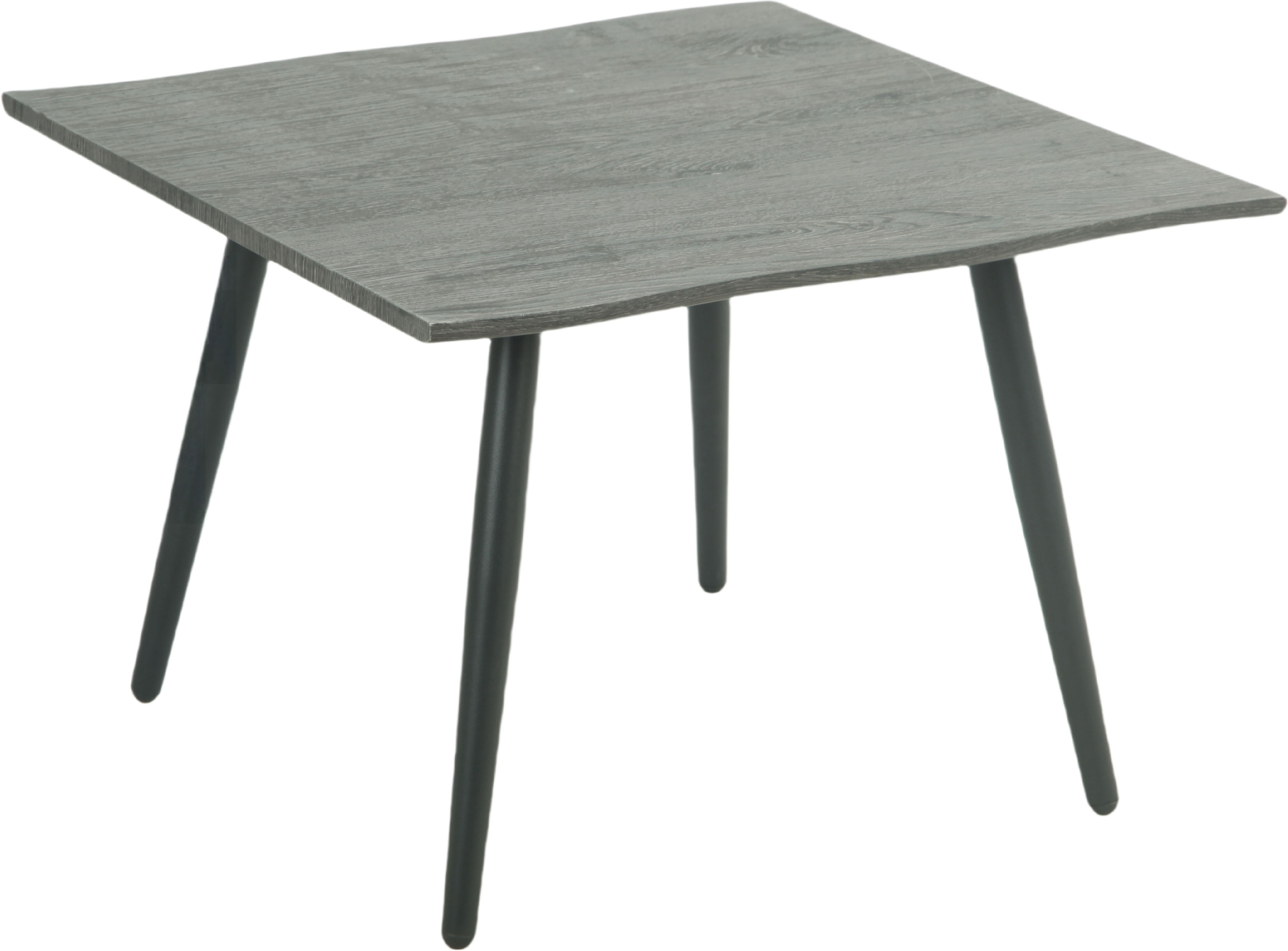 Couchtisch HELA "ZÜRICH", grau (grau, schwarz, schwarz, grau), B:60cm H:42cm T:60cm, Tische, Couchtisch, Baumkantenoptik,Vierfuss,quadratisch,60 x 60 cm grau, schwarz, schwarz, grau B/H/T: 60cm x 42cm x 60cm