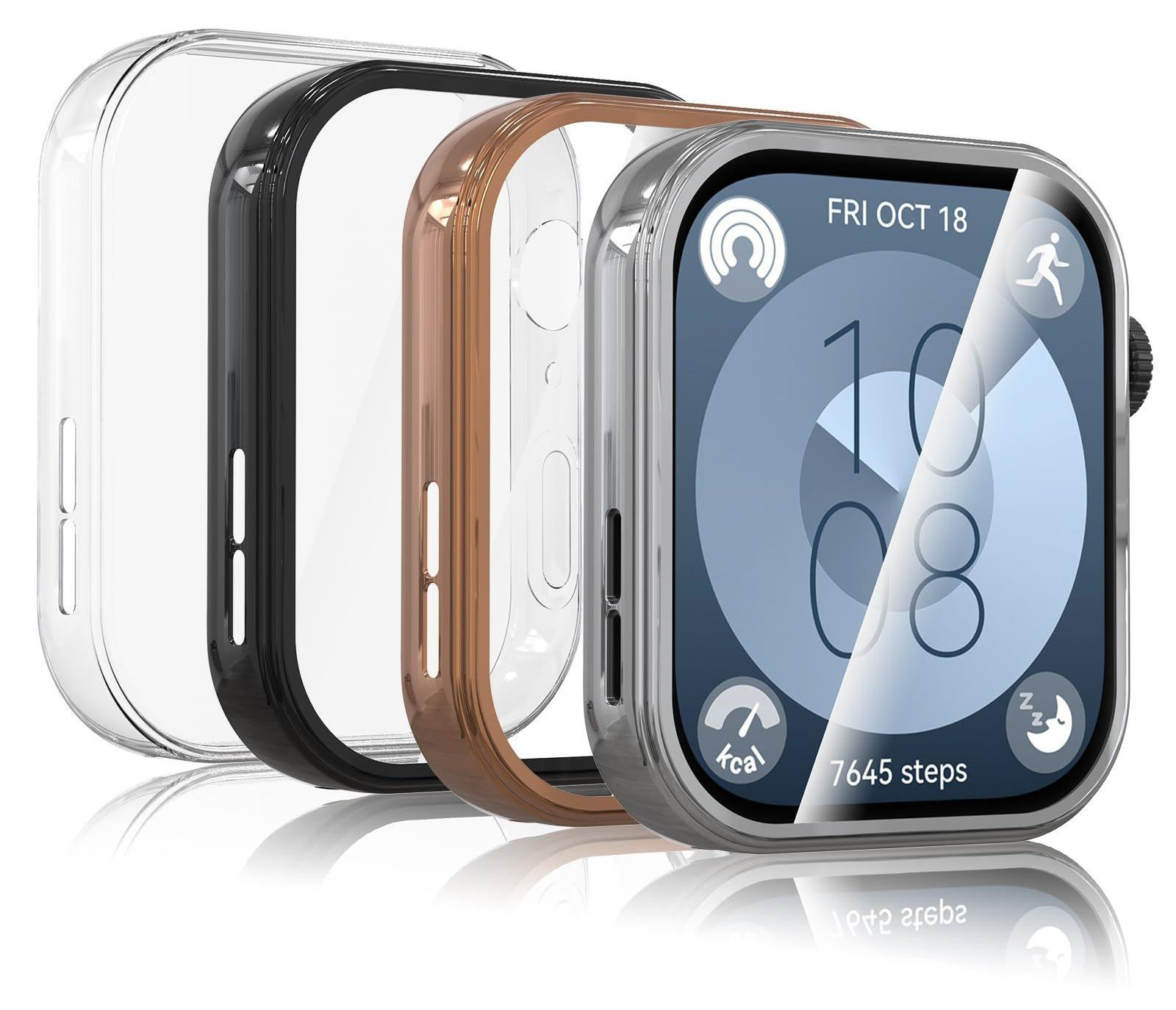 Selius Set van 4 krasbestendige TPU beschermhoesjes voor Watch Fit 3