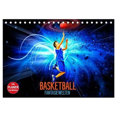Basketball Fantasiewelten (Tischkalender 2027 DIN A5 quer), CALVENDO Monatskalender