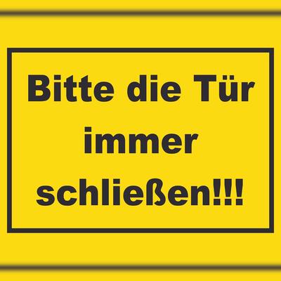 HB-Druck Schild Bitte die Tür immer schließen gelb-schwarz A1 (594x841mm)