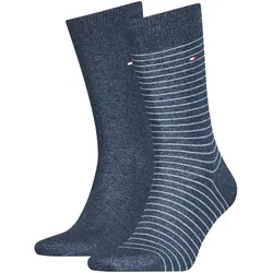 2er Pack TOMMY HILFIGER Small Stripe Socken Herren 356 - jeans 47-49