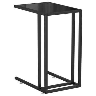 vidaXL Computer-Beistelltisch Schwarz 50x35x65 cm Hartglas