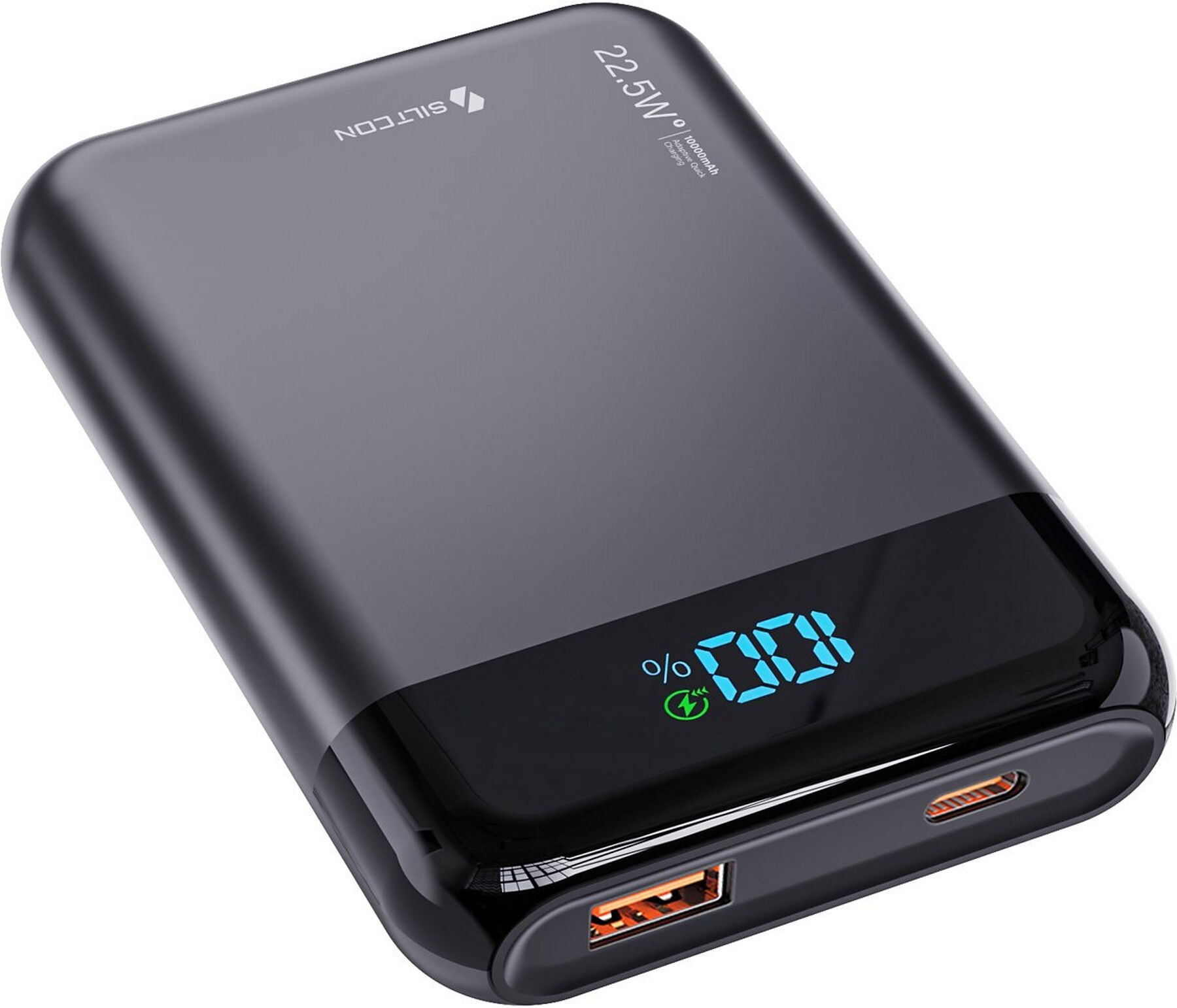 Siltcon® Powerbank 10000mAh – USB-C 22,5W – Schwarz
