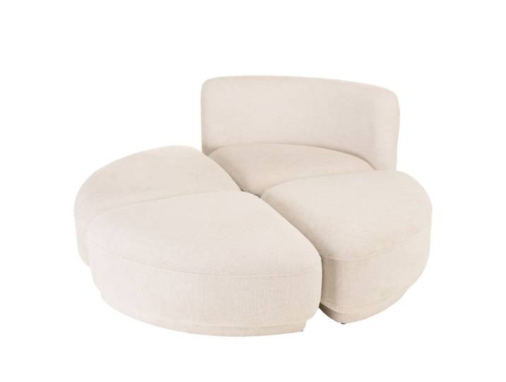 Ensemble canapé 1 place avec dossier et 3 poufs