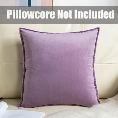 On Spot Shop Luxury Velvet Decorative Cushion Cover, Super Soft Solid Color Living Room Sofa Pillow Cover For Stylish Home purple 500mm*500mm