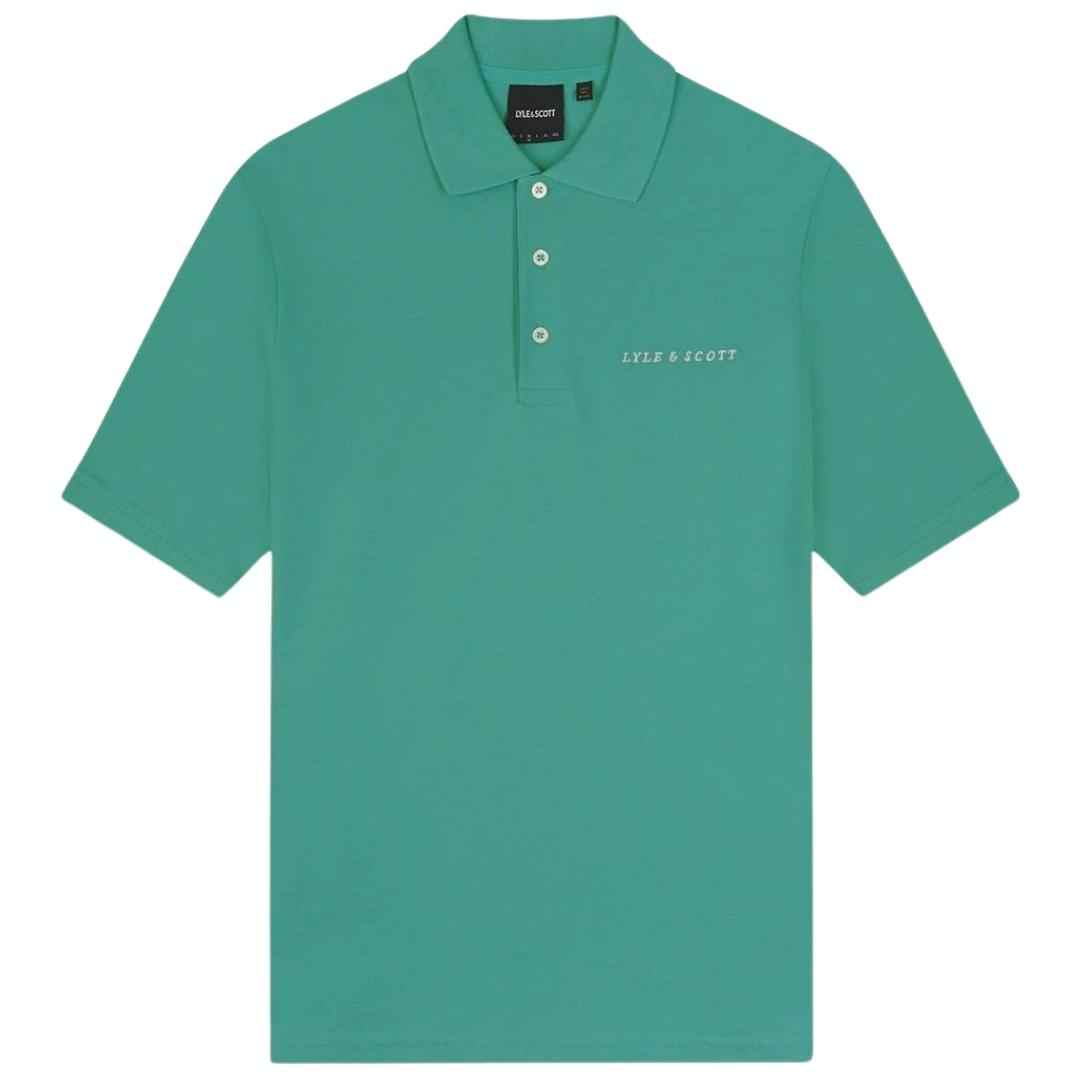 Lyle & Scott effen geborduurd logo Wilton groen poloshirt
