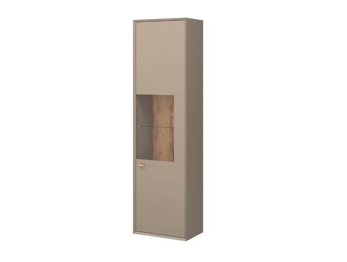 FURNARO Standvitrine Soft-Close Verstellbare Einlegeböden Made in Germany 210x55x35cm