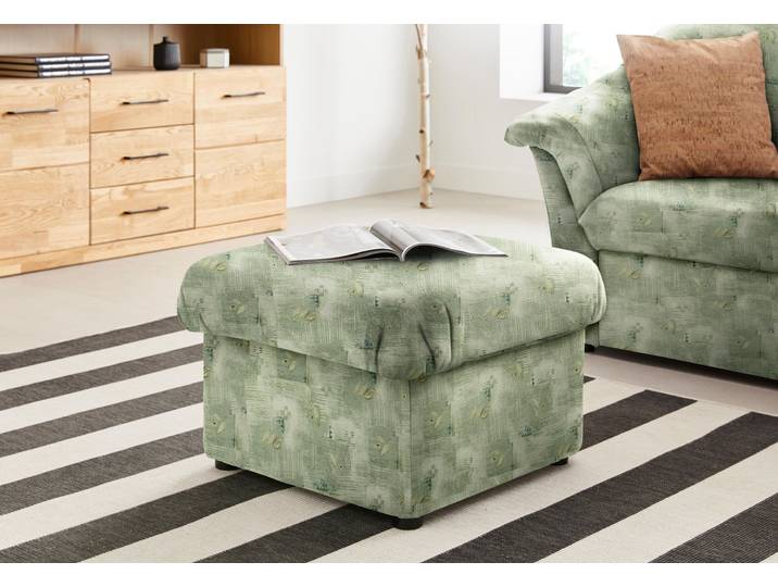 Hocker DOMO COLLECTION Pegnitz , grün, B:60cm H:39cm T:60cm, 100% Polyester, Hocker, Hocker