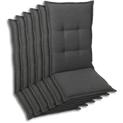 Sesselauflagenset 6-Teilig Anthrazit