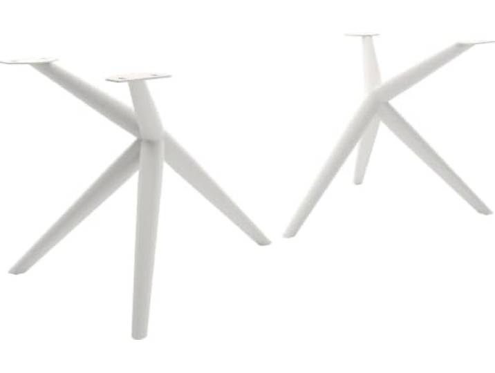 DELIFE Tischbeine Estelar rund Metall Weiß (2er-Set)