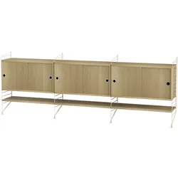 Sideboard Kommode mit Regalböden Beige Eiche