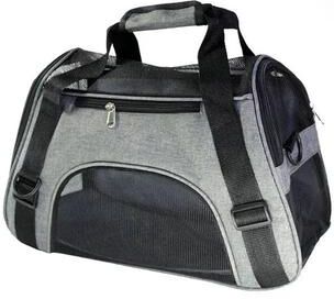 Uplift Essentials Breathable Mesh Portable Pet Carrier For Stress Free Travel gray l