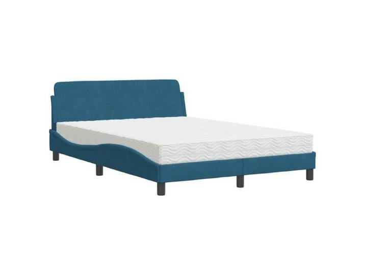 Lit Adulte Double Lit Complet/Lit avec matelas bleu 120x200 cm velours - 2 places SP23857BED51040965