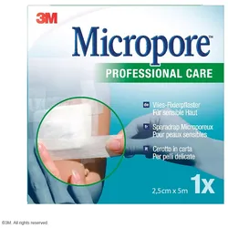 3M Micropore Vliespflaster weiß, 2,5 cm x 5 m, ohne Abroller