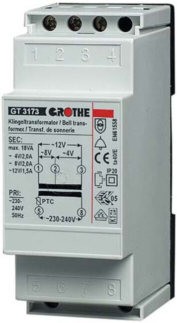 Grothe Transformateur 4/8/12VAC, 2/2/1,5A GTN 3173 (14073)