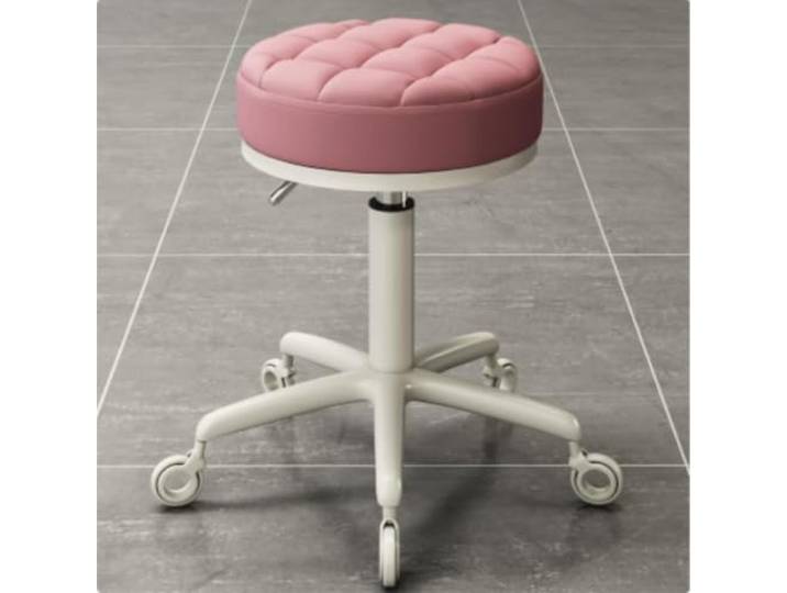 Verstellbare Fußstütze, Rollhocker, runder Rollhocker, Massagestuhl(Pink)