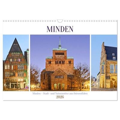 Minden – Stadt- und Naturmotive aus Ostwestfalen (Wandkalender 2026 DIN A3 quer), CALVENDO Monatskalender