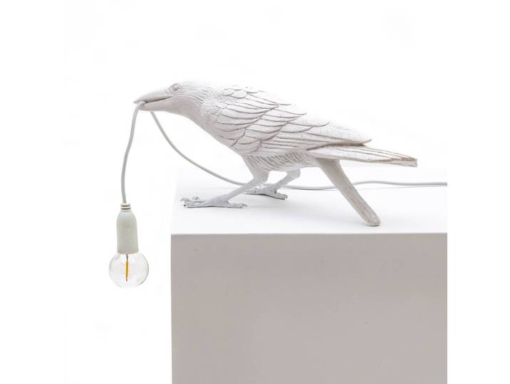 SELETTI Bird Lamp LED-Dekoleuchte, spielend, weiß, weiß / opal, Kunststoff, Design