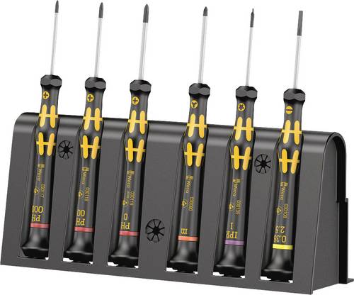 Wera 1550/6 ESD ESD Schraubendreher-Set 6teilig Schlitz, Kreuzschlitz Phillips, TORX Plus, Microstix