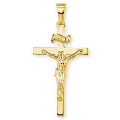 Kettenanhänger AMOR "Kreuz", gold (gelbgoldfarben), Schmuckanhänger, Damen, Gelbgold 585, 0,9 g, Kettenanhänger
