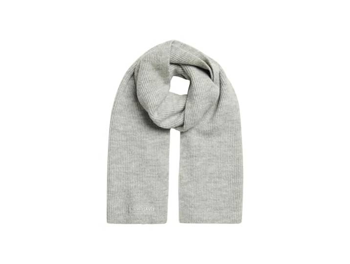 Superdry Damen Weicher Rippstrickschal Kreide Grau Meliert 1SIZE