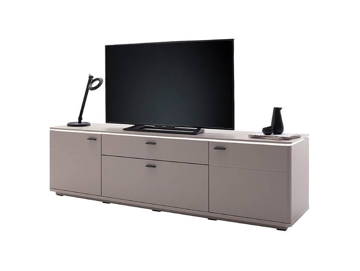Beleuchtetes TV-Lowboard Spanplatte, foliert Grau 200 x 59 x 48cm