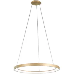 KRIZIA S/G 3000K Gold Pendelleuchte - 60W LED 4600lm Dimmbar Phasenanschnitt + Steckfassung Gebürstetes Aluminium - Gea Luce