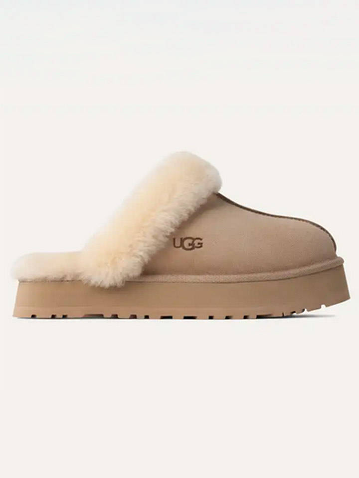 UGG Leder-Hausschuhe "Disquette" in Beige - 37