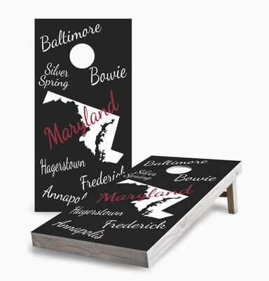 Skip's Garage Maryland State Pride Cornhole Boards