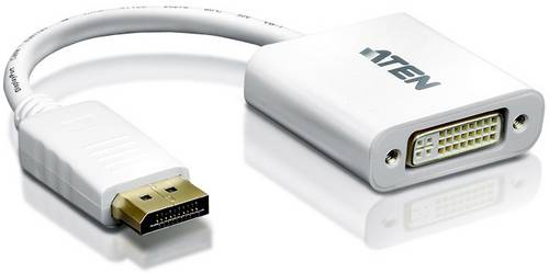 ATEN VC965-AT DisplayPort / DVI Adapter [1x DisplayPort Stecker - 1x DVI-Buchse 24+5pol.] Weiß 10.00 cm
