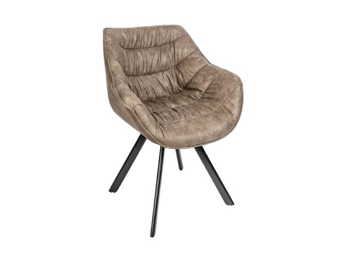 Design Armlehnstuhl „Dutch“ mit Samtbezug Taupe Invicta Interiors